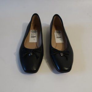 NWT Womens Sam Edelman "Meadow" Black Leather Ballet Flats 8 *